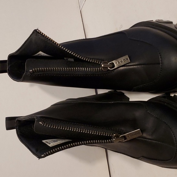 Sorel Brex Bold Waterproof Zip Front Black Platform Bootie Size 8 NWOT'S - Picture 8 of 12